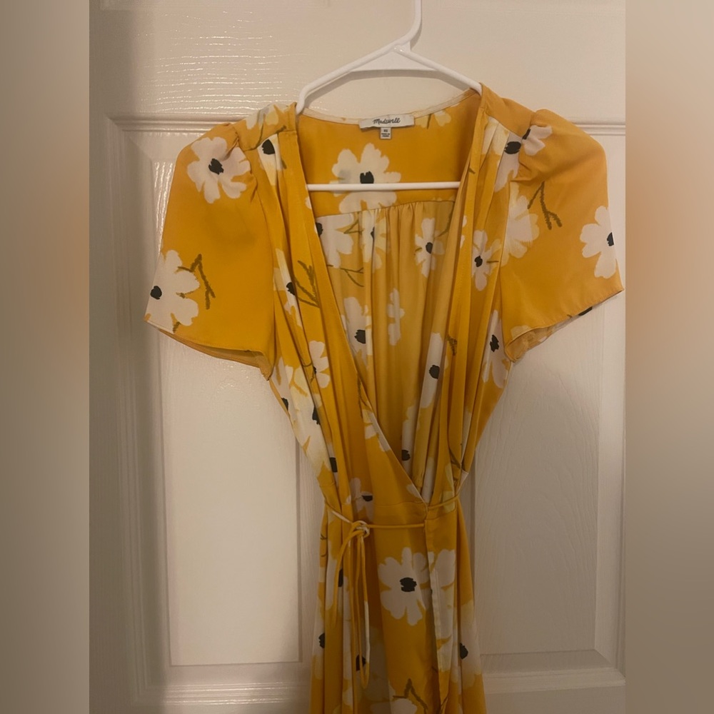 Madewell yellow wrap maxi dress in Ikat Floral. - XS
